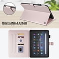 thumbnail image 4 of For Kindle Fire HD 10 (2021/2023 Release, 11th/13th Generation) Case, Rhombus Pattern Multiple Viewing Angles Stand Slim Folio Cover (Rose Gold), 4 of 6