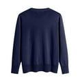 thumbnail image 4 of Women Soft Cardigans Lightweight Casual Button Up Knitted Sweaters Outerwear Long Sleeve Fall Spring Coats, Navy 3XL, 4 of 4