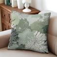 thumbnail image 4 of Boho Green Flowers Throw Pillow Covers 20"x20", Set Of 2, Linen Study Sofa Cushion Cover Indoor Living Room Home Decor, 4 of 7
