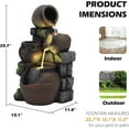 thumbnail image 6 of Magic Union Outdoor Water Fountain with Flower Pot and Lights - Cascading Pitchers Farmhouse Fountains and Waterfalls, Garden Fountain Outdoor Patio Decor, Waterfall Fountain Indoor and Outdoor, 6 of 9