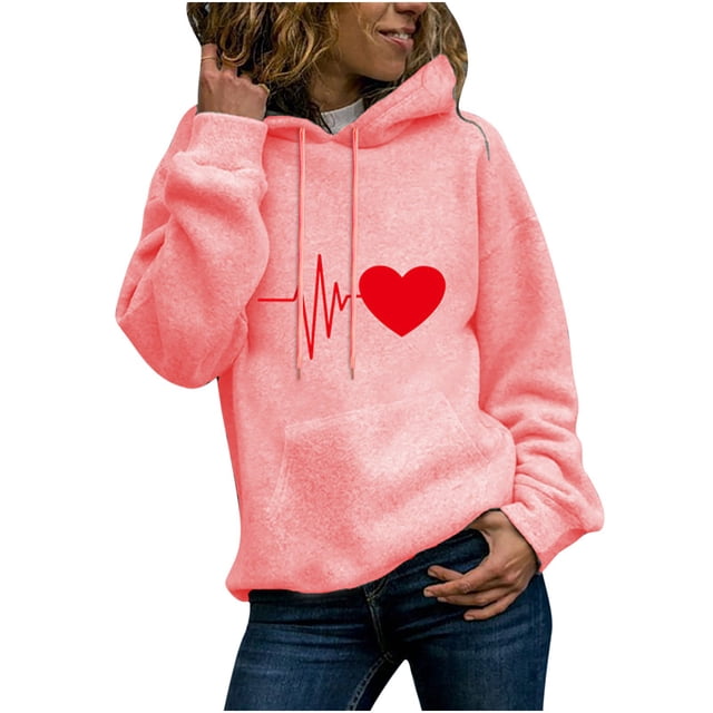 Birdeem Autumn Winter Ladies Long-Sleeved Pullover Print Round Neck Hooded Sweatshirt