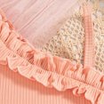 thumbnail image 4 of KPOPLK Toddler Baby Girl Summer Outfits Clothes Solid Color Waffle Sleeveless Ruffle Tank Tops Shorts Set Cute Infant Clothes(5-6 Years,Light Pink), 4 of 9
