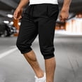 thumbnail image 2 of Gealkoca Men's Joggers Capri Pants Athletic Sweatpants Gym Workout Drawstring Below Knee Pants with Pockets Mens Workout Sweatpants Casual Joggers, 2 of 9