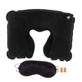 thumbnail image 2 of Juego de oficina de viaje 3 en 1, antifaz para dormir, parche, almohada, tapones para los oídos, color negro 黑, 2 of 8