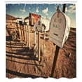 thumbnail image 3 of Ambesonne United States Shower Curtain, Old Mailboxes, 69"Wx70"L, Brown Blue White, 3 of 3