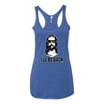 thumbnail image 2 of Wild Bobby Jesus: Ill Be Back Inspirational/Christian Women Tri-Blend Racerback Tank Top, Vintage Royal, Large, 2 of 5