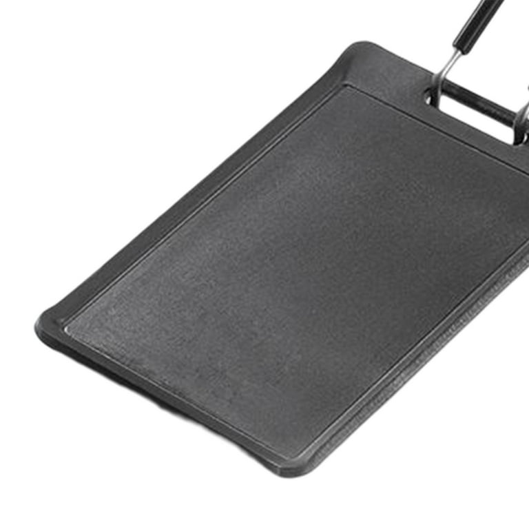 Small Cast Iron Campfire Griddle, Rectangular Iron Pan, Portable Grill with Handle for Outdoor BBQ Cooking, Grilling and Frying Outdoor Camping, Size