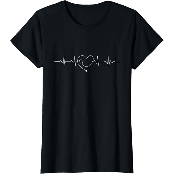 Medical Nursing Stethoscope Nurse Heartbeat Gift Heart Nurse T-Shirt