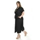 thumbnail image 2 of Vestido camisero de lino Roman Fashion /Tallas Extras, 2107 (Negro) negro 36, 2 of 6