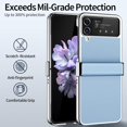 thumbnail image 2 of for Samsung Galaxy Z Flip 4 Case,Slim Thin Lightweight Non-Slip Leather Back Electroplated Frame Shockproof Protective Phone Case with Hinge Protection for Samsung Galaxy Z Flip 4 5G (Sky Blue), 2 of 14