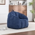 thumbnail image 4 of CQSXDA Giant Bean Bag Chair Sofa in Corduroy for Adults and Teens with Built-In Armrests for Any Living Space, Dark Blue, 4 of 11