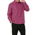 thumbnail image 5 of INSPIRE CHIC Men's Vintage Leopard Printed Button Down Long Sleeve Cotton Shirt XL Rose Red, 5 of 7