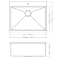 thumbnail image 3 of 27" X 22" Drop in Workstation,  Stainless Steel Kitchen Sink, Drop in Sink, Topmount Single Bowl Sinkwith All Sink Accessories, Gunmetal Black, 3 of 6