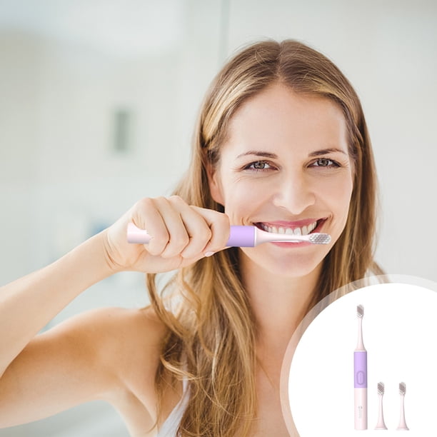 Cepillo de dientes eléctrico silencioso con temporizador inteligente y resistencia al agua IPX7 | Cepillo de dientes portátil y recargable para adultos con 2 cabezales de repuesto | 38 000