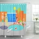 thumbnail image 1 of Cortina de Ducha ABPHQTO Naranja 1960S Retro Pool Party Verde Vintage 150x180 cm, 1 of 1