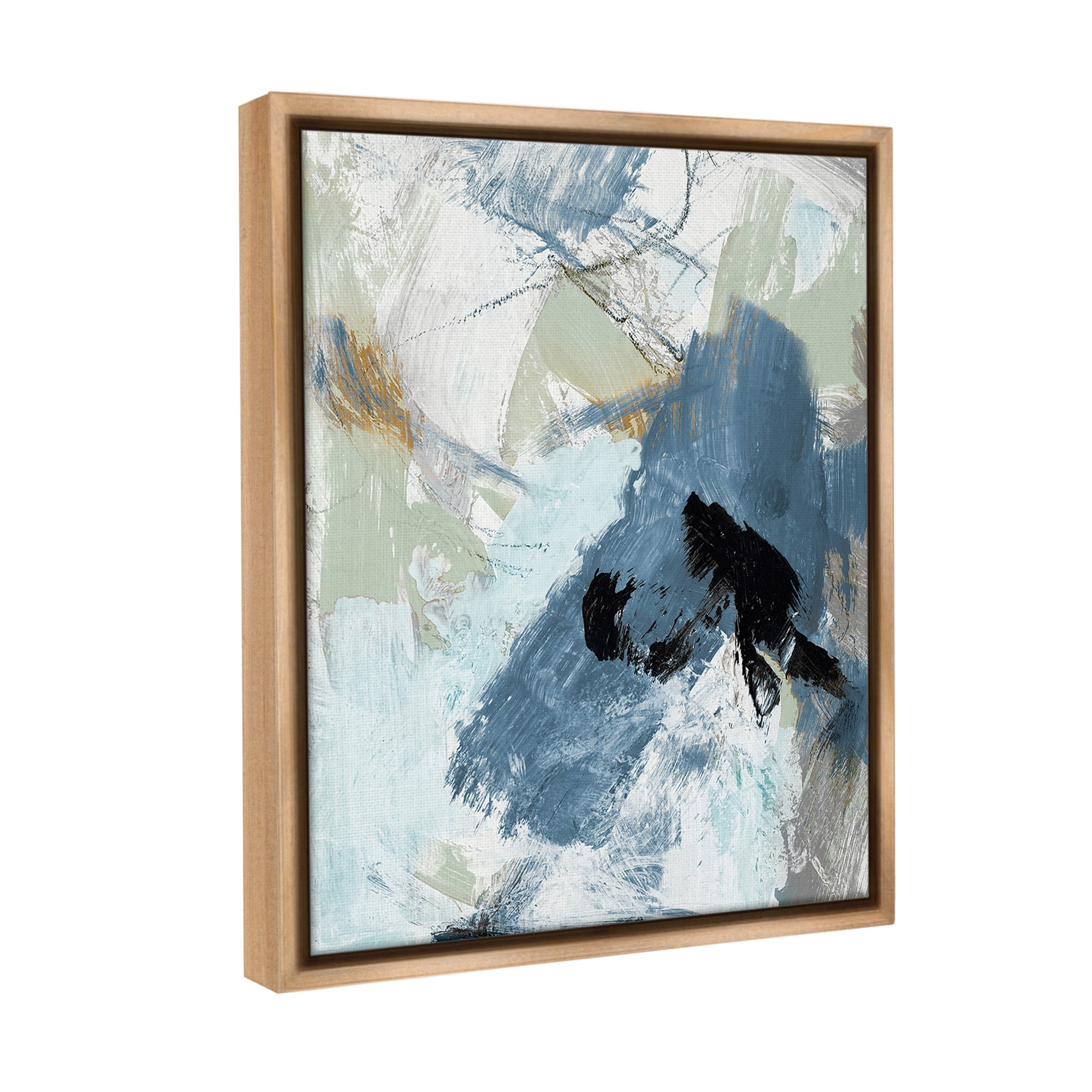 Stupell Industries Chaotic Brush Strokes Pattern Abstract Painting Brown Floater Framed Canvas Art Print Wall Art, 17 x 21