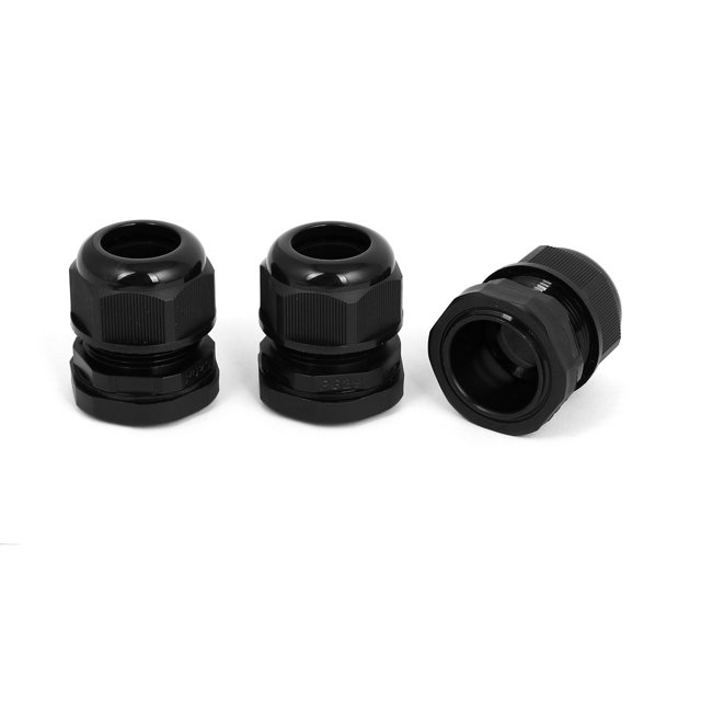 Unique Bargains 3pcs Black PG29 18-25mm Range Waterproof Locknut Stuffing Cable Wire Glands Joints Fastener