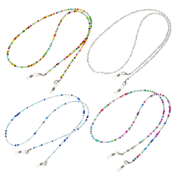 Raindrops Beaded Eyeglass Chain Necklace for Women with Acrylic Material Assorted Color Small Size Lightweight