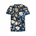 thumbnail image 5 of Summer Boho Tops Womens Cute Floral Printed Tunic Blouses Crewneck Causal Short Sleeve Shirts Relaxed Fit Plus Size Tees Dressy Casual Ladies Tunics Tops Going Out Outfits, 5 of 5