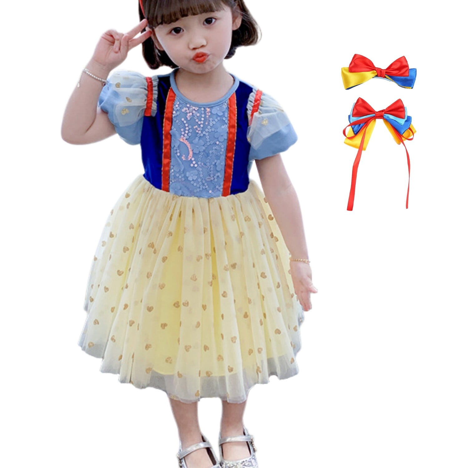 Loel Princess Costume Dress Up for Little Girls Elastic Waist Halloween