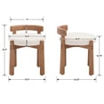 thumbnail image 4 of Guyou Wooden Vanity Chair, Modern Linen Upholstered Small Ottoman Footstool, Lovely Round Makeup Stool for Bedroom Living Room Makeup Room, Beige, 4 of 7