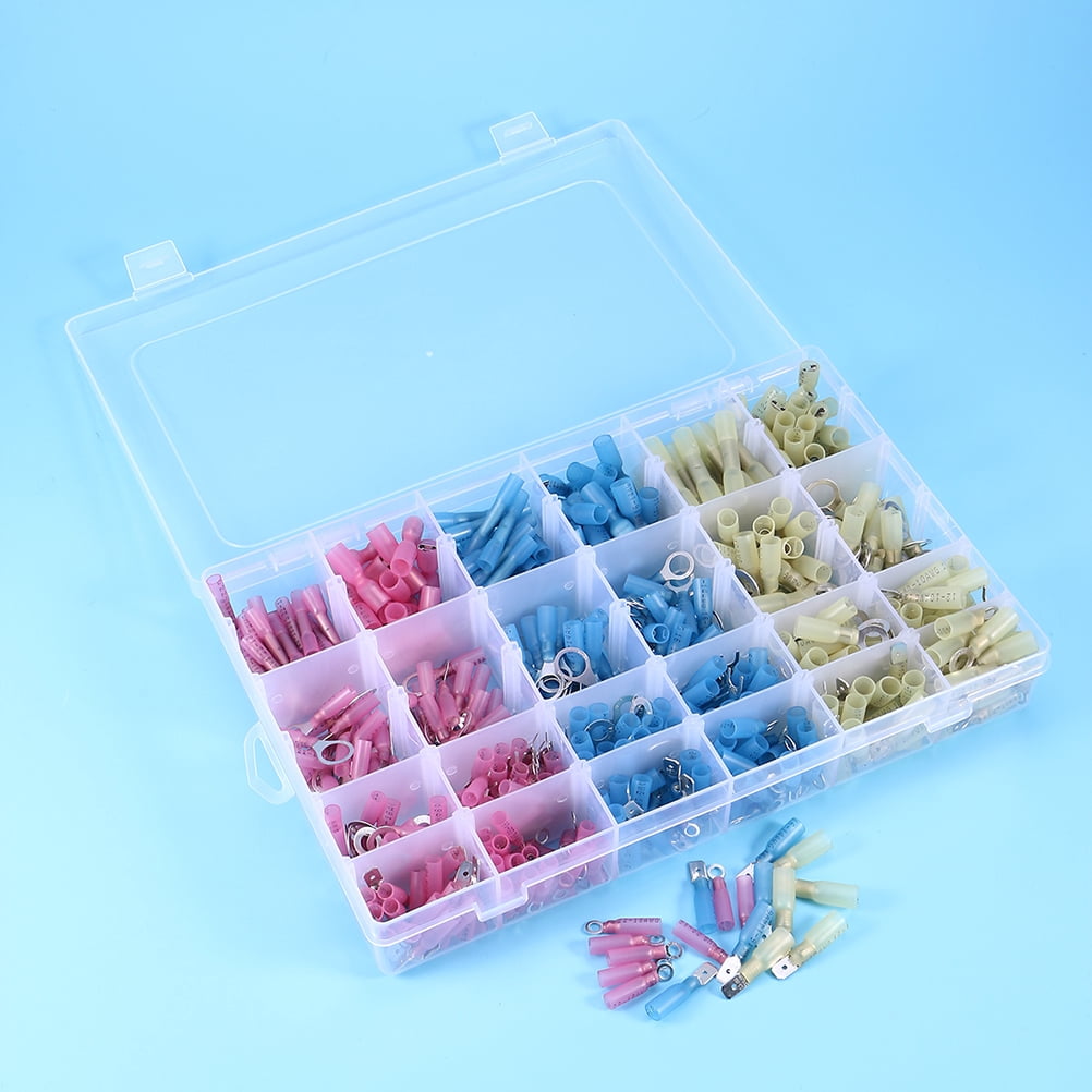OFFIGAM 481Pcs Waterproof Insulated Crimp Ring Terminal Assorted Color Professional