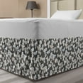 thumbnail image 1 of Flowers Insects Bed Skirt, Vintage Floral Nostalgia Detailed Foliage and Butterflies Pattern, Elastic Bedskirt Dust Ruffle Wrap Around for Bedding Decor, 4 Sizes, Grey and Warm Taupe, by Ambesonne, 1 of 2