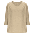 thumbnail image 3 of Aricy Women's Top,3/4 Length Sleeve Tops for Women V Neck T Shirts Solid Color Casual Loose Fit Base Tees Fashion Women Loose Tunic Tops Shirts, 3 of 5