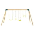 thumbnail image 3 of Machrus Swingan DIY Swing Set Kit - With Belt Swing, Trapeze Bar, Disc Swing And Standing Swing - A-Frame Brackets And All Assembly Hardware Included - Wood Beams Not Included - Yellow, 3 of 7