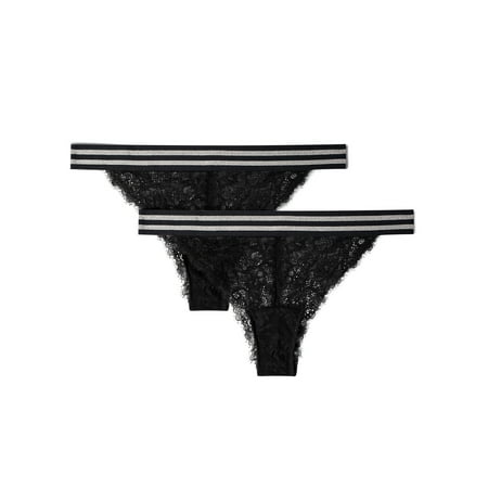 Hip Tanga - Joan Smalls X Smart & Sexy Womens Banded Lace Tanga Panty, Style SA1339, 2-Pack