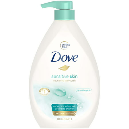 Dove Sensitive Skin Body Wash Pump, 34 oz