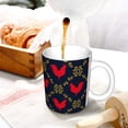 thumbnail image 3 of Yiaed Red Rooster Print Ceramics Coffee,Large Handle Design,Extra Large Tea and Coffee Cup for Office and Home Mugs, 3 of 6