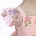 thumbnail image 5 of IBTOM CASTLE Toddler Flower Girl Dress, Flutter Sleeve Floral Embroidery Smocked Tulle Tutu Princess Dresses for Birthday Wedding 3-4T Pink Floral, 5 of 7