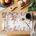 thumbnail image 2 of Eucalyptus Leaves Placemats Set of 4, Grey Pink Summer Botanical Watercolor Weeping Placemats for Dining Table, Place Mats for Kitchen Tabletop, Waterproof Wipeable Dining Table Mats Set, 2 of 9
