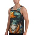 thumbnail image 2 of Fotbe Hip-Hop Duck Pattern Men's Quick Dry Workout Tank Top Gym Muscle Tee Fitness Bodybuilding Sleeveless T Shirt Breathable Workout Shirt-XX-Large, 2 of 9