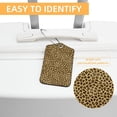 thumbnail image 3 of Square PU Leather Luggage Tags - 2 Pack with Privacy Cover and Stainless Steel Ring - Suitable for Travel, Backpack, Handbag - Suitcase Tags, Travel Tag Leopard Print, 3 of 7