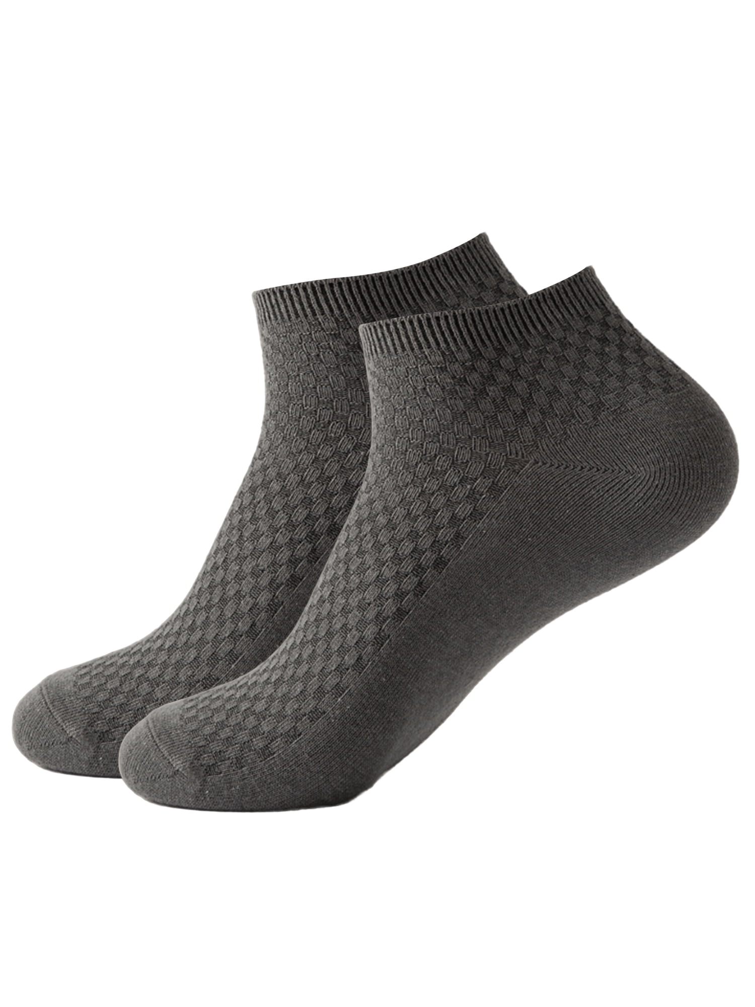 Hanerdun 5 Pack Men Low Cut Socks Male Ankle Socks, Dark Gray, Size 8