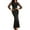 Black, variant on TSADFHJI Skirts for Women Midi Length Party Ladies' Elegant and Vintage Sequin and Mesh Long Sleeve Flowing Wrap Dress for Evening Parties L Black
