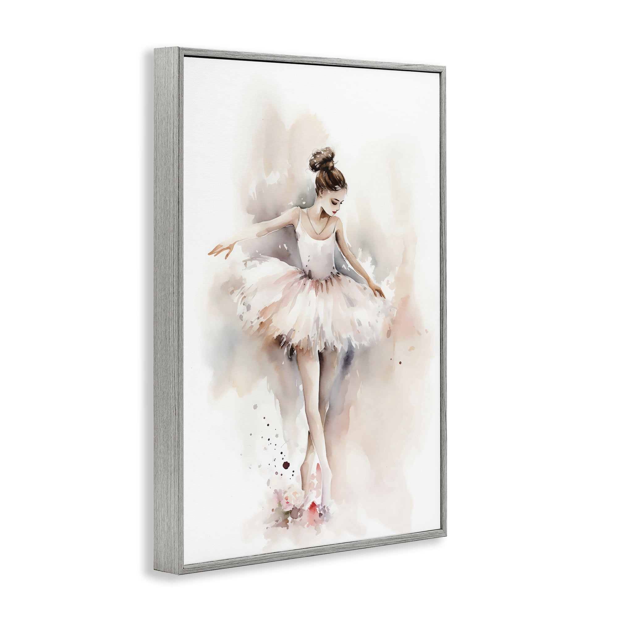 Stupell Industries Watercolor Dancer Pose Gray Framed Giclee Art, design by Creative Studio