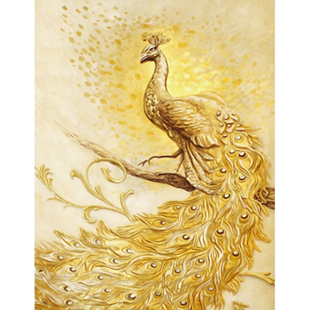 Diamond Painting (DE5954) Kit Pavo Real Animal Full Round Rhinestone Picture (VVV79) 40x50cm FLhrweasw Nuevo