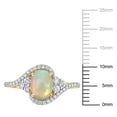 thumbnail image 2 of Everly Women's Opal and Sapphire 10k Yellow Gold Ring, 2 of 8