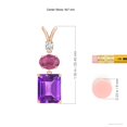 thumbnail image 3 of ANGARA Natural 2.2 ct Amethyst, Pink Tourmaline & Diamond 3 Stone Pendant in 14K Rose Gold for Women (Size-9x7mm) | February Birthstone, Anniversary Jewelry Gift for Women | Natural Amethyst Necklace, 3 of 8