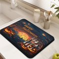 thumbnail image 3 of Halloween Full Moon Evil Pumpkin Scary Night Dish Drying Mat for Kitchen Counter Coffee Bar Mat Non Slip Foldable Washable 18x24 Inch Inch Dishes Plate Glass Dry Draining Pad for Kitchen Fast Dry, 3 of 7