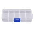 thumbnail image 1 of 10 Compartments Transparent Plastic Jewelry Pills Organizer Storage(White), 1 of 4