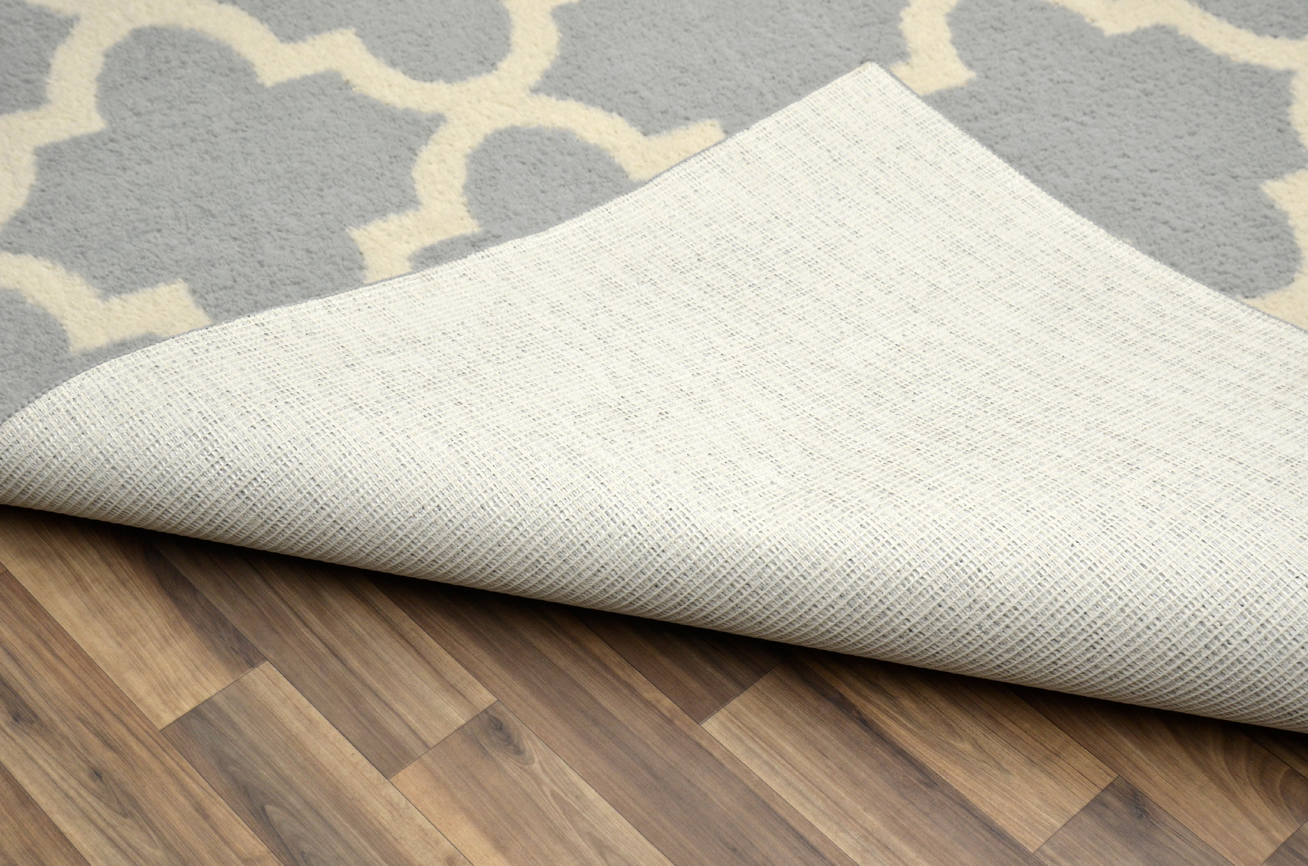 Mainstays Quatrefoil Silver/Ivory Indoor Area Rug, 45" x 66"