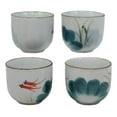 thumbnail image 2 of Feng Shui 2 Swimming Koi Fishes In Zen Pond Porcelain Sake Flask And 4 Cups Set, 2 of 5