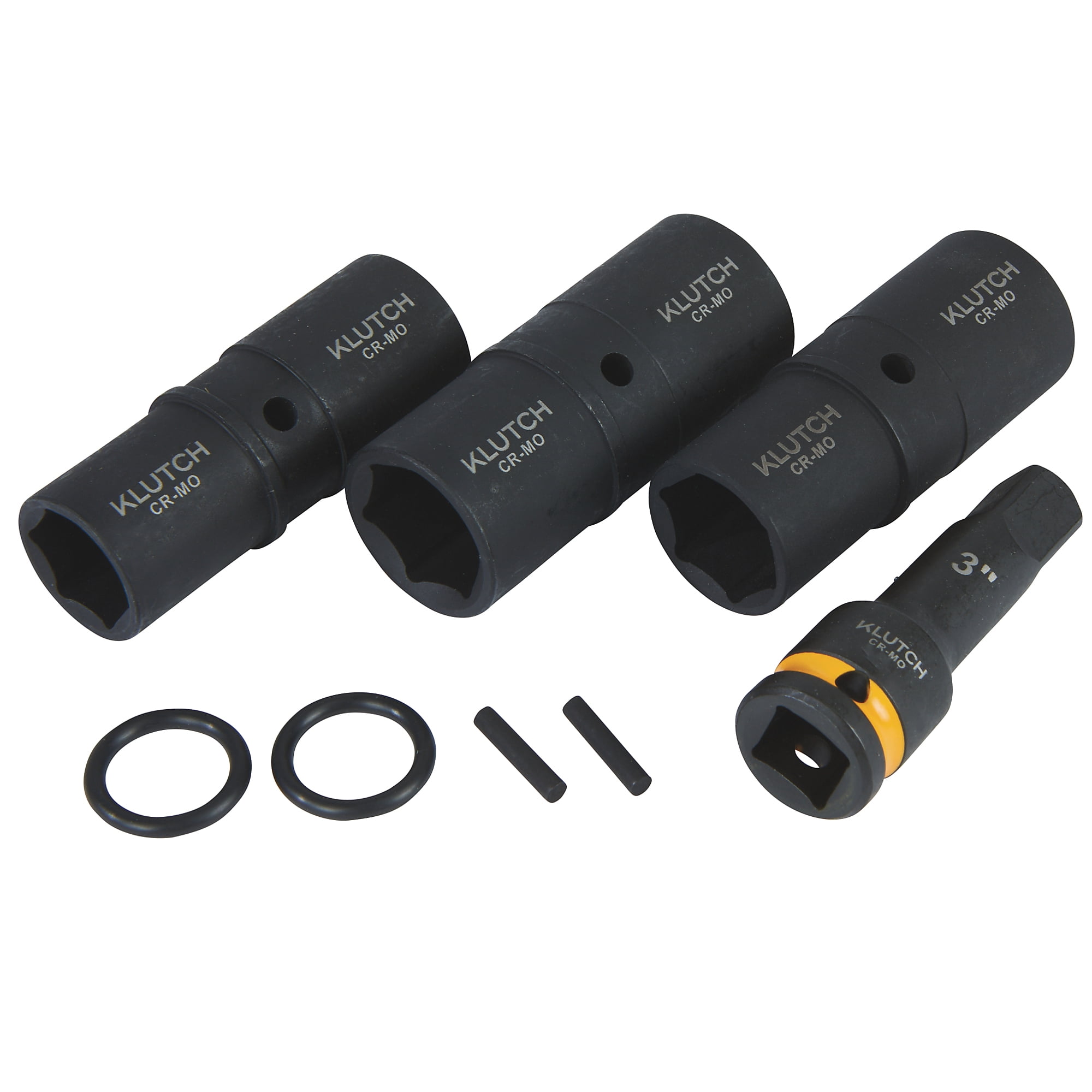 Klutch 1/2in.  drive Flip Impact Socket Set, 4 Pcs.