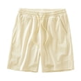 thumbnail image 2 of Feancey Womens Lounge Pajama Shorts Waffle Knit Loose Wide Leg Shorts Drawstring Elastic Waist Sleep Short Pants Summer Shorts Beige 3XL, 2 of 7