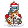 thumbnail image 5 of Cute Animal Christmas Tree Ornaments, Flat Acrylic Hanging Pendants with Santa Hat and Gift Box, Festive Winter Holiday Decor, Funny Hanging Charms, Xmas Decoration Gift for Family and Animal Lovers, 5 of 5