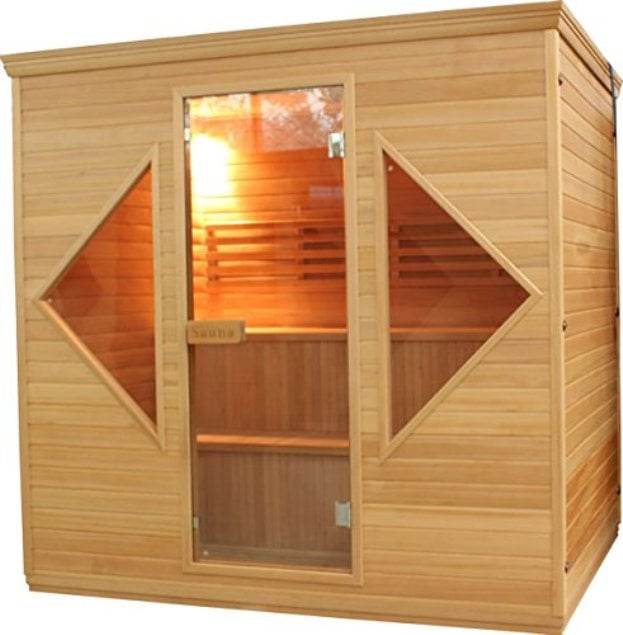 ALEKO STI6HELSINKI 6 Person Canadian Hemlock Wood Indoor Wet Dry Sauna with 6 KW ETL... by ALEKO